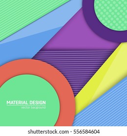 Vector material design background. Abstract creative concept layout template. For web and mobile app, paper art illustration, style blank, poster, booklet. Motion wallpaper element. Flat ui.
