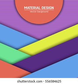 Vector material design background. Abstract creative concept layout template. For web and mobile app, paper art illustration, style blank, poster, booklet. Motion wallpaper element. Flat ui.