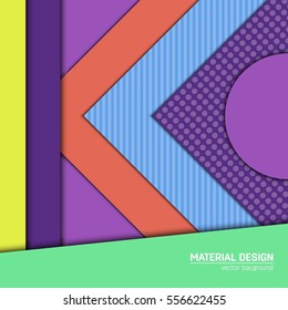 Vector material design background. Abstract creative concept layout template. For web and mobile app, paper art illustration, style blank, poster, booklet. Motion wallpaper element. Flat ui.