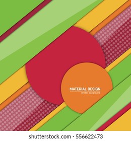 Vector material design background. Abstract creative concept layout template. For web and mobile app, paper art illustration, style blank, poster, booklet. Motion wallpaper element. Flat ui.