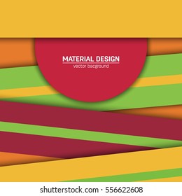 Vector material design background. Abstract creative concept layout template. For web and mobile app, paper art illustration, style blank, poster, booklet. Motion wallpaper element. Flat ui.