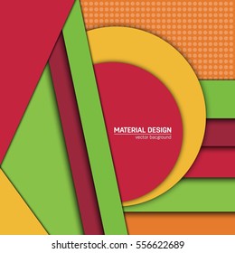 Vector material design background. Abstract creative concept layout template. For web and mobile app, paper art illustration, style blank, poster, booklet. Motion wallpaper element. Flat ui.