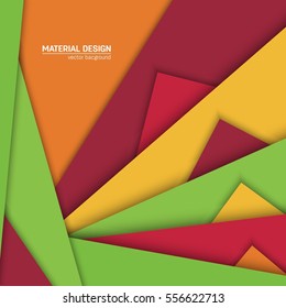 Vector material design background. Abstract creative concept layout template. For web and mobile app, paper art illustration, style blank, poster, booklet. Motion wallpaper element. Flat ui.