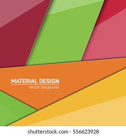 Vector material design background. Abstract creative concept layout template. For web and mobile app, paper art illustration, style blank, poster, booklet. Motion wallpaper element. Flat ui.