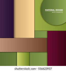 Vector material design background. Abstract creative concept layout template. For web and mobile app, paper art illustration, style blank, poster, booklet. Motion wallpaper element. Flat ui.
