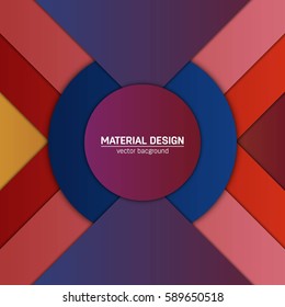 Vector material design background. Abstract creative concept layout template. For web and mobile app, paper art illustration, style blank, poster, booklet. Motion wallpaper element. Flat ui