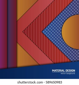 Vector material design background. Abstract creative concept layout template. For web and mobile app, paper art illustration, style blank, poster, booklet. Motion wallpaper element. Flat ui