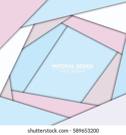 Vector material design background. Abstract creative concept layout template. For web and mobile app, paper art illustration, style blank, poster, booklet. Motion wallpaper element. Flat ui