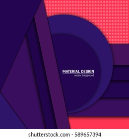 Vector material design background. Abstract creative concept layout template. For web and mobile app, paper art illustration, style blank, poster, booklet. Motion wallpaper element. Flat ui