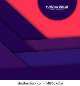 Vector material design background. Abstract creative concept layout template. For web and mobile app, paper art illustration, style blank, poster, booklet. Motion wallpaper element. Flat ui