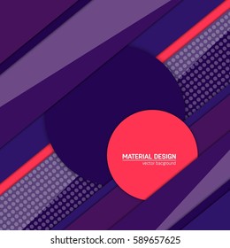 Vector material design background. Abstract creative concept layout template. For web and mobile app, paper art illustration, style blank, poster, booklet. Motion wallpaper element. Flat ui