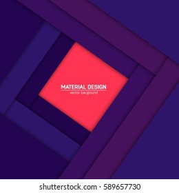 Vector material design background. Abstract creative concept layout template. For web and mobile app, paper art illustration, style blank, poster, booklet. Motion wallpaper element. Flat ui