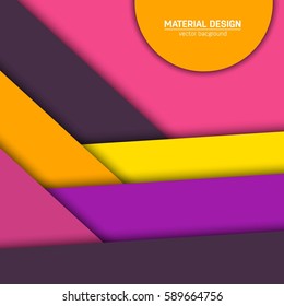 Vector material design background. Abstract creative concept layout template. For web and mobile app, paper art illustration, style blank, poster, booklet. Motion wallpaper element. Flat ui