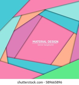 Vector material design background. Abstract creative concept layout template. For web and mobile app, paper art illustration, style blank, poster, booklet. Motion wallpaper element. Flat ui