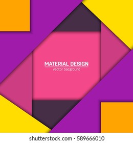 Vector material design background. Abstract creative concept layout template. For web and mobile app, paper art illustration, style blank, poster, booklet. Motion wallpaper element. Flat ui