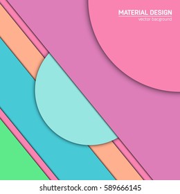Vector material design background. Abstract creative concept layout template. For web and mobile app, paper art illustration, style blank, poster, booklet. Motion wallpaper element. Flat ui