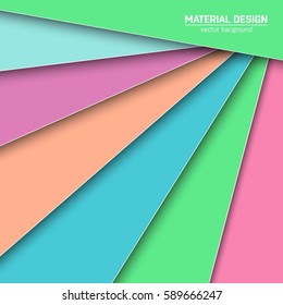 Vector material design background. Abstract creative concept layout template. For web and mobile app, paper art illustration, style blank, poster, booklet. Motion wallpaper element. Flat ui