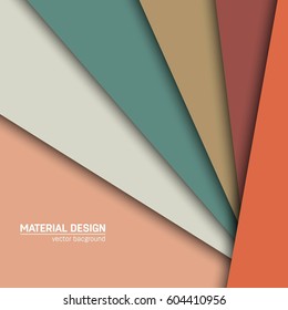 Vector material design background. Abstract creative concept layout template. For web and mobile app, paper art illustration, style blank, poster, booklet. Motion wallpaper element.