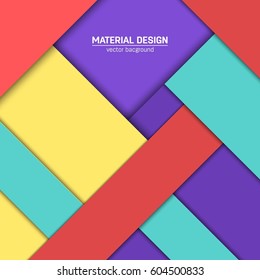 Vector material design background. Abstract creative concept layout template. For web and mobile app, paper art illustration, style blank, poster, booklet. Motion wallpaper element.