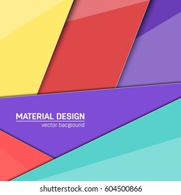 Vector material design background. Abstract creative concept layout template. For web and mobile app, paper art illustration, style blank, poster, booklet. Motion wallpaper element.