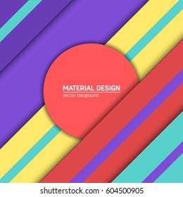 Vector material design background. Abstract creative concept layout template. For web and mobile app, paper art illustration, style blank, poster, booklet. Motion wallpaper element.