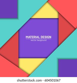 Vector material design background. Abstract creative concept layout template. For web and mobile app, paper art illustration, style blank, poster, booklet. Motion wallpaper element.