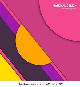 Vector material design background. Abstract creative concept layout template. For web and mobile app, paper art illustration, style blank, poster, booklet. Motion wallpaper element.