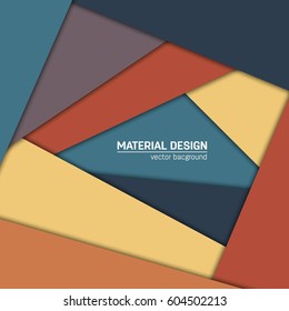 Vector material design background. Abstract creative concept layout template. For web and mobile app, paper art illustration, style blank, poster, booklet. Motion wallpaper element.