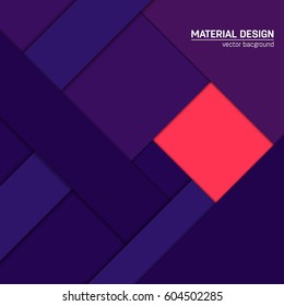 Vector material design background. Abstract creative concept layout template. For web and mobile app, paper art illustration, style blank, poster, booklet. Motion wallpaper element.