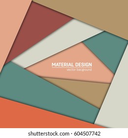 Vector material design background. Abstract creative concept layout template. For web and mobile app, paper art illustration, style blank, poster, booklet. Motion wallpaper element.