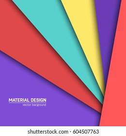 Vector material design background. Abstract creative concept layout template. For web and mobile app, paper art illustration, style blank, poster, booklet. Motion wallpaper element.