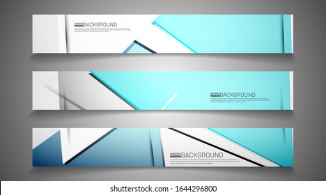 Vector Set Modern Horizontal Website Banners Stock Vector (Royalty Free ...