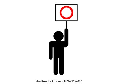Vector material for the person holding the circle.