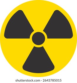 Vector material of a radioactivity sign with striking yellow and black colors