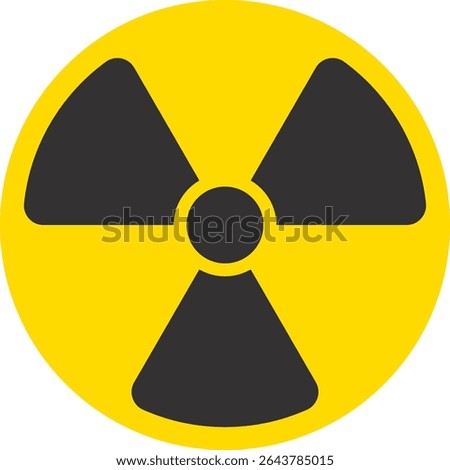 Vector material of a radioactivity sign with striking yellow and black colors