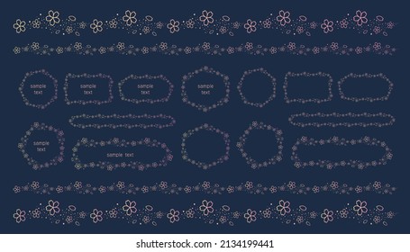 Vector material set of cherry blossom illustration frame