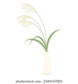 Vector Material of Susuki Grass in a Vase