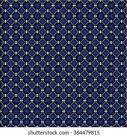 Vector mathematical pattern. The complex geometric pattern. Seamless pattern of thin lines. Blue monochrome ornament.