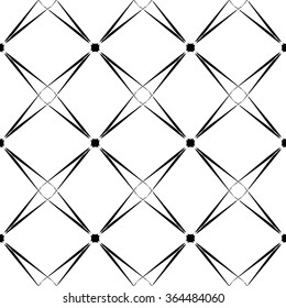 Vector mathematical pattern. The complex geometric pattern. Seamless pattern of thin lines. Black and white monochrome ornament.