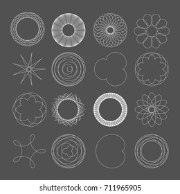 Vector Mathematical Spirograph Curve Structure Set - Generative Art  