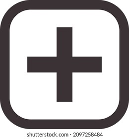 Vector Mathematics plus Symbol, Calculator icon, Basic Mathematical plus symbol on white background, black plus sign.eps