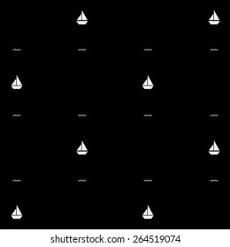 Vector matine pattern. Ship - stock vector