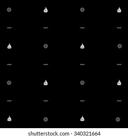 Vector matine pattern. Ship - stock vector