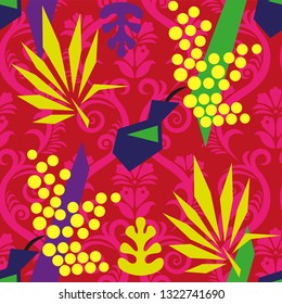 Vector Matisse inspired seamless pattern, colorful design, vector illustration