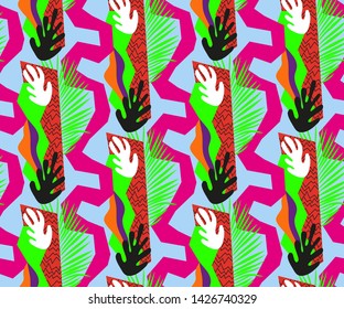 Vector Matisse inspired seamless pattern, colorful design, vector illustration