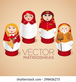 Vector Matrioshka dolls illustration