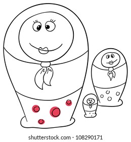 Vector matryoshka is isolated on a white background