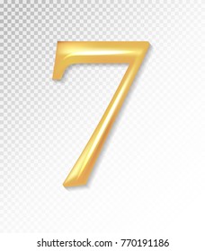 Vector matt golden number collection - seven, 7. Eps 10 using mesh.