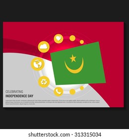 Vector Mauritania Independence Day Flyer template. Creative Brochure Title Page. National Day Leaflet design element. vector illustration