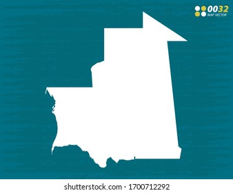 Mapa del vector de Mauritania sobre fondo oscuro.